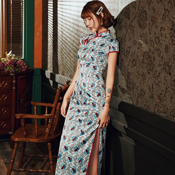 ethnic clothing vintage slim female long cheongsam spring summer short sleeve dress oversize s-4xl print chinese qipao, Red
ethnic clothing vintage slim female long cheongsam spring summer short sleeve dress oversize s-4xl print chinese qipao, Red
