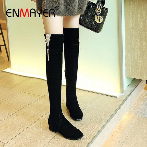 enmayer 2020 flock faux suede slim boots low heels over-the-knee boots women basic round toe fashion zip woman shoes size 34-43, Black
enmayer 2020 flock faux suede slim boots low heels over-the-knee boots women basic round toe fashion zip woman shoes size 34-43, Black