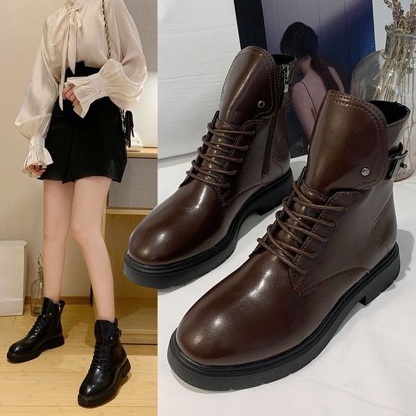 shoes women's boots autumn booties woman 2020 low heel luxury designer round toe boots-women fashion mid calf rubber, Black
shoes women's boots autumn booties woman 2020 low heel luxury designer round toe boots-women fashion mid calf rubber, Black