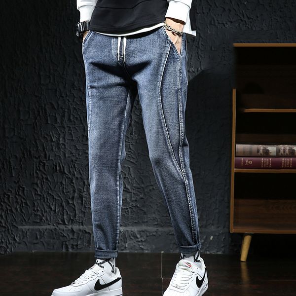 autumn and winter new stretch denim jeans large size s-7xl feet pants elastic waist tie rope made old simple loose jeans men, Blue
autumn and winter new stretch denim jeans large size s-7xl feet pants elastic waist tie rope made old simple loose jeans men, Blue