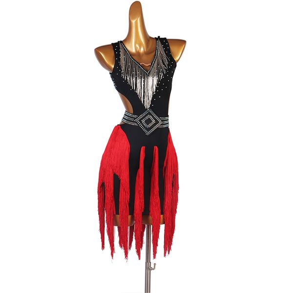 stage wear latin competition dance skirt women 2021 elegant red rumba samba tassel dancing dress with drill standard, Black;red
stage wear latin competition dance skirt women 2021 elegant red rumba samba tassel dancing dress with drill standard, Black;red