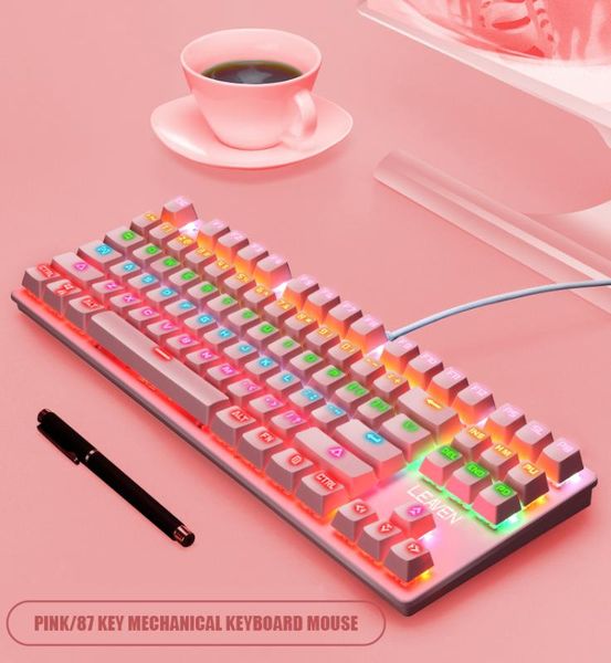 keyboards mechanical keyboard 87 keys gaming cute pink for gamer pc lapand tablet desktop
keyboards mechanical keyboard 87 keys gaming cute pink for gamer pc lapand tablet desktop