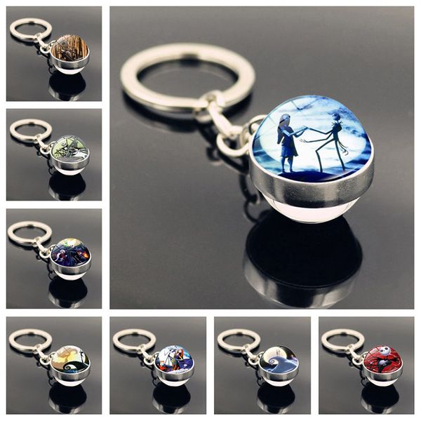 new product accessories christmas fright night time keychain double-sided glass ball keychain pendant, Silver
new product accessories christmas fright night time keychain double-sided glass ball keychain pendant, Silver