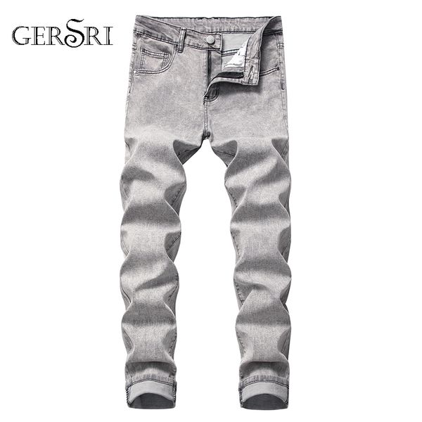 men's jeans gersri designer men straight washed cotton denim pants ripped for patch design classical homme, Blue
men's jeans gersri designer men straight washed cotton denim pants ripped for patch design classical homme, Blue
