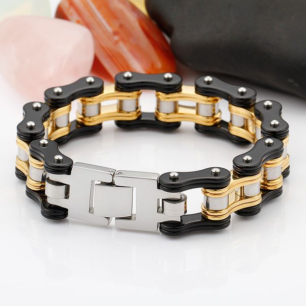 trustylan 316l stainless steel mens bracelets gold color thick biker motorcycle chain bracelet for men punk rock male jewelry, Black
trustylan 316l stainless steel mens bracelets gold color thick biker motorcycle chain bracelet for men punk rock male jewelry, Black