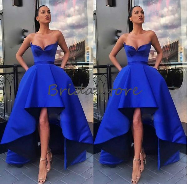 royal blue high low prom dresses 2020 sweetheart satin evening dresses sleeveless elegant formal long cocktail party gowns wear, Black
royal blue high low prom dresses 2020 sweetheart satin evening dresses sleeveless elegant formal long cocktail party gowns wear, Black