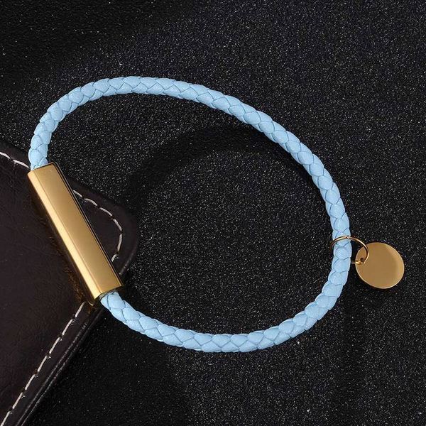simple charm jewelry blue braided leather bracelet women men stainless steel magnet buckle couples leather wristband sp0717, Golden;silver
simple charm jewelry blue braided leather bracelet women men stainless steel magnet buckle couples leather wristband sp0717, Golden;silver