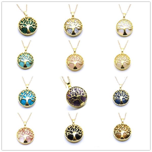 tree of life stone necklace pink tinger's eye gemstone charms necklace rose quartz druzy jewelry women, Silver
tree of life stone necklace pink tinger's eye gemstone charms necklace rose quartz druzy jewelry women, Silver