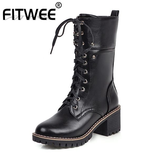 fitwee mid calf boots women casual cross strap high heels winter fur warm shoes women zipper platform footwear size 33-43, Black
fitwee mid calf boots women casual cross strap high heels winter fur warm shoes women zipper platform footwear size 33-43, Black