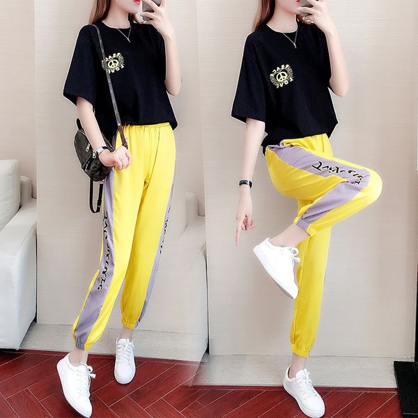 set 2020 new women's summer leisure fashion sports new two-piecewomen's two-pieceloose korean style all-match western style short, Gray
set 2020 new women's summer leisure fashion sports new two-piecewomen's two-pieceloose korean style all-match western style short, Gray