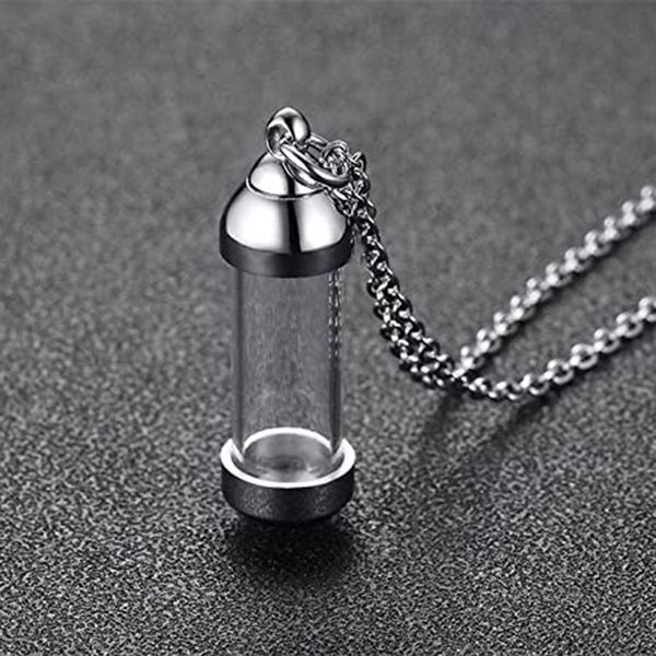 1pc stainless steel glass openable container vial tube urn keepsake cremation ashes holder memorial pendant, Silver
1pc stainless steel glass openable container vial tube urn keepsake cremation ashes holder memorial pendant, Silver