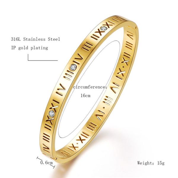 bangle martick gold-color 316l stainless steel roman numerals with clear cz for women shine polishing never fade b1, Black
bangle martick gold-color 316l stainless steel roman numerals with clear cz for women shine polishing never fade b1, Black