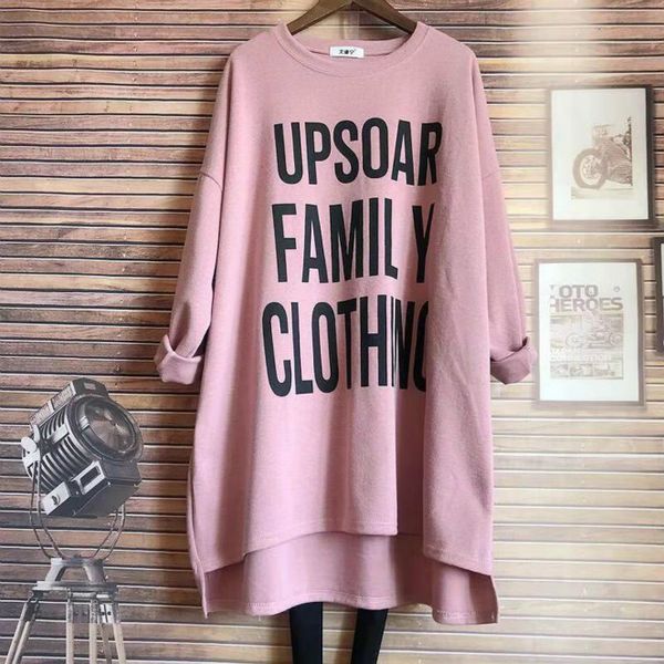 t-shirt 2020 women pure color autumn spring long sleeve letter print casual style crew neck loose tees plus size sell, White
t-shirt 2020 women pure color autumn spring long sleeve letter print casual style crew neck loose tees plus size sell, White