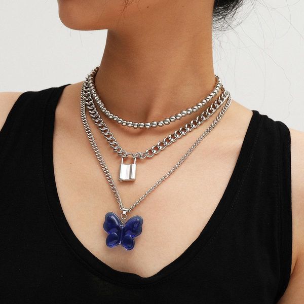 hip hop tassel multilayer butterfly women necklace pendant set punk chain link simple party body jewelry chain 2020 wholesale, Black
hip hop tassel multilayer butterfly women necklace pendant set punk chain link simple party body jewelry chain 2020 wholesale, Black