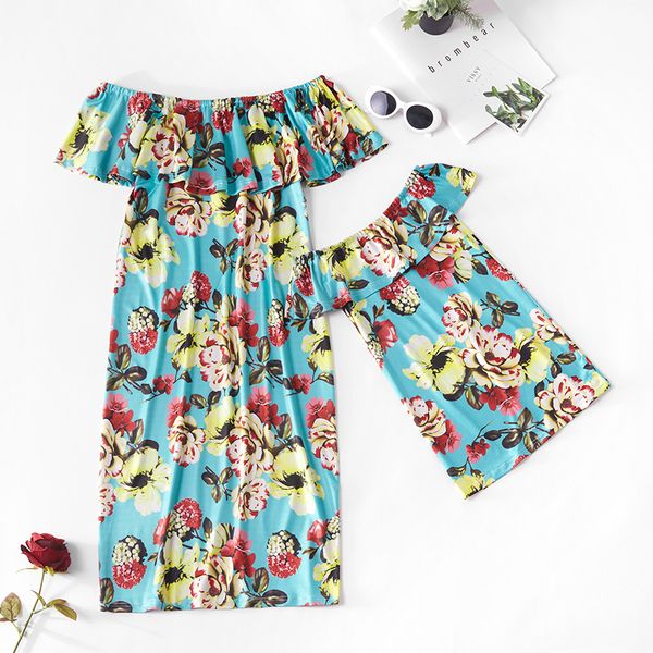 2020 summer new mother kids flowers print dress mom and daughter dress mother daughter girl big family a word shoulder clothes, Blue
2020 summer new mother kids flowers print dress mom and daughter dress mother daughter girl big family a word shoulder clothes, Blue