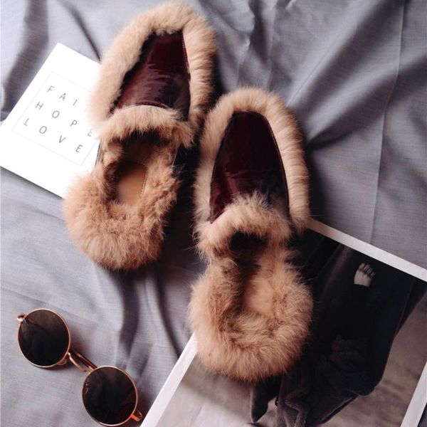 slippers lovirs women black patent leather mules real fur warm winter casual shoes 34-43
slippers lovirs women black patent leather mules real fur warm winter casual shoes 34-43