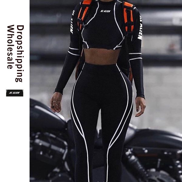 laisiyi women fitness sport two pieces set letter print turtleneck leggings striped patchwork 2020 fashion 2 pcs tracksuits, Gray
laisiyi women fitness sport two pieces set letter print turtleneck leggings striped patchwork 2020 fashion 2 pcs tracksuits, Gray