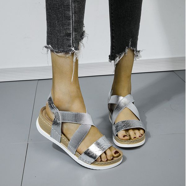 2020 summer women's sandals elastic pu casual gold bling shoes women platform wedges sandalias ladies female plus size, Black
2020 summer women's sandals elastic pu casual gold bling shoes women platform wedges sandalias ladies female plus size, Black