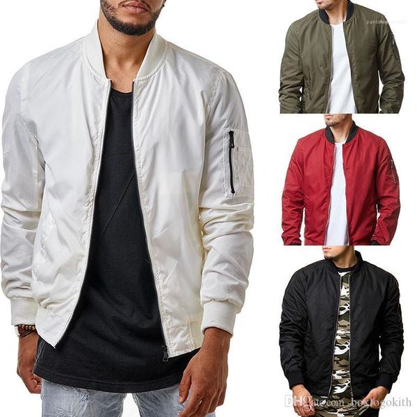 long sleeved stand collar zipper jackets mens fashion coats mens designer jackets solid color autumn casual loose sample, Black;brown
long sleeved stand collar zipper jackets mens fashion coats mens designer jackets solid color autumn casual loose sample, Black;brown