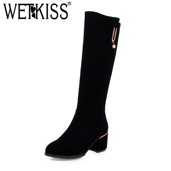 boots wetkiss metal decor crystal long winter keep warm women knee high boot round toe thick heel shoes casual non slip zip, Black
boots wetkiss metal decor crystal long winter keep warm women knee high boot round toe thick heel shoes casual non slip zip, Black