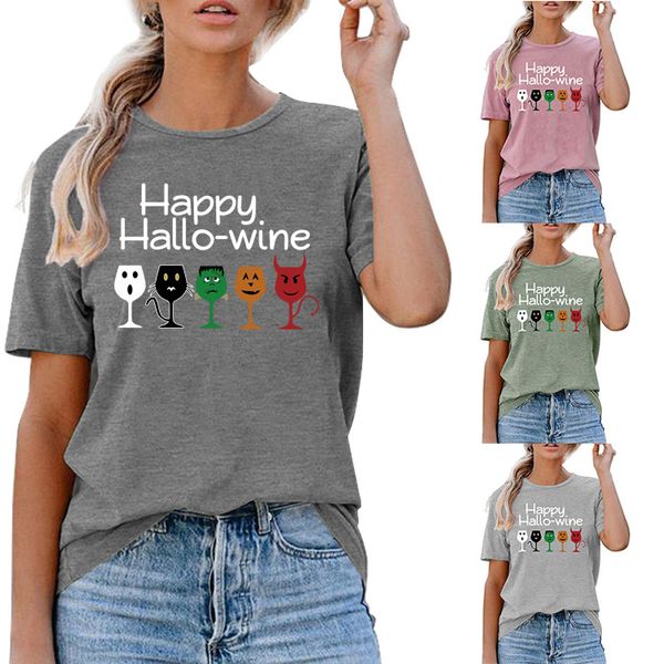 halloween summer womens designer tshirts happy hallo wine letter printed short sleeve tees casual female clothing, White
halloween summer womens designer tshirts happy hallo wine letter printed short sleeve tees casual female clothing, White