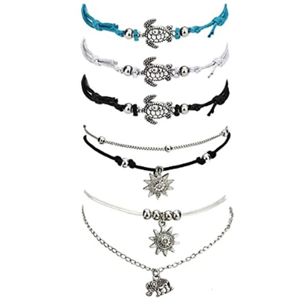 handmade adjustable ankle boho layered rope ankle foot chain for women, Silver
handmade adjustable ankle boho layered rope ankle foot chain for women, Silver