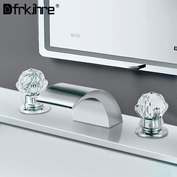 Basin Waterfall Faucets Bathroom Deck Mounted Double Handle Brass Square Sink Faucets Chrome Hot And Cold Water Mixer Tap
Basin Waterfall Faucets Bathroom Deck Mounted Double Handle Brass Square Sink Faucets Chrome Hot And Cold Water Mixer Tap