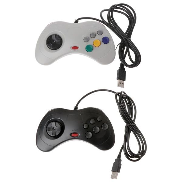 1pcs New Usb Classic Gamepad Gamepad Controller For Saturn System Style Wired Game Controller Joypad For Pc