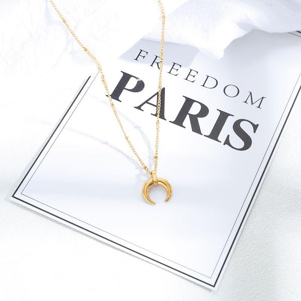 gold crescent moon choker necklace in stainless steel upside down moon necklace danity double horn, Silver
gold crescent moon choker necklace in stainless steel upside down moon necklace danity double horn, Silver