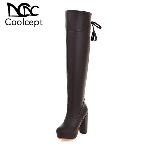 boots coolcept size 34-48 women over knee female high heel platform botas fashion round toe winter shoes big footwear, Black
boots coolcept size 34-48 women over knee female high heel platform botas fashion round toe winter shoes big footwear, Black