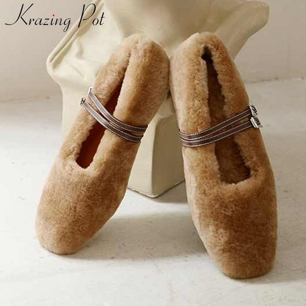 krazing pot super keep warm comfortable sheep fur flat shoes princess style buckle straps round toe daily wear women shoes l33, Black
krazing pot super keep warm comfortable sheep fur flat shoes princess style buckle straps round toe daily wear women shoes l33, Black