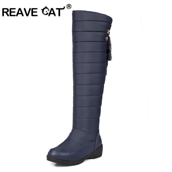 reave cat woman boots over-the-knee winter botas female pu down cross-tie slip-on footwear tassel low heel round toe botas a173, Black
reave cat woman boots over-the-knee winter botas female pu down cross-tie slip-on footwear tassel low heel round toe botas a173, Black