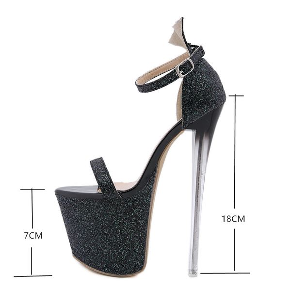 2020 european and american style 18cm crystal heel thick bottom waterproof platform 7cm sandals large size 35-42 women shoes, Black
2020 european and american style 18cm crystal heel thick bottom waterproof platform 7cm sandals large size 35-42 women shoes, Black