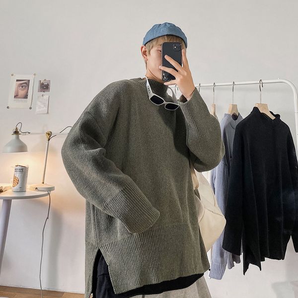 men's sweaters sweater 2021 autumn and winter style handsome loose split pullover young people fashion trend clothing, White;black
men's sweaters sweater 2021 autumn and winter style handsome loose split pullover young people fashion trend clothing, White;black