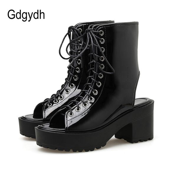 boots gdgydh 2021 spring lace up block heel ankle women gothic platform shoes girls open toe patent leather comfortable, Black
boots gdgydh 2021 spring lace up block heel ankle women gothic platform shoes girls open toe patent leather comfortable, Black