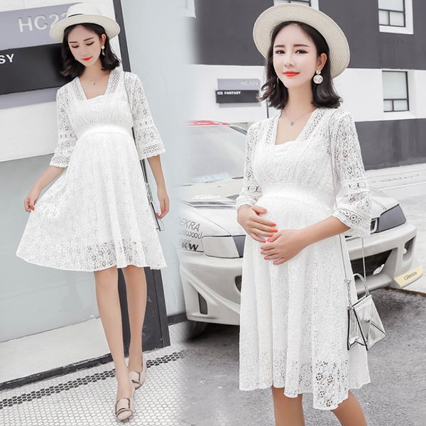 1869# white lace maternity dress spring summer korean fashion slim waist clothes for pregnant women elegant pregnancy clothing
1869# white lace maternity dress spring summer korean fashion slim waist clothes for pregnant women elegant pregnancy clothing