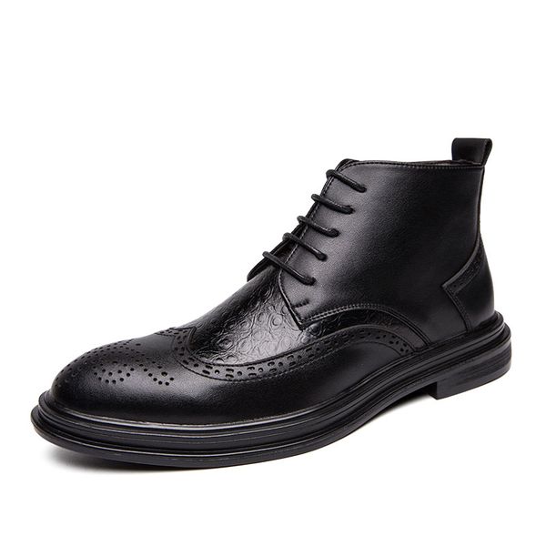 england style men fashion party banquet ankle boots crocodile pattern cow leather brogue shoes carved bullock shoe platform bota, Black
england style men fashion party banquet ankle boots crocodile pattern cow leather brogue shoes carved bullock shoe platform bota, Black