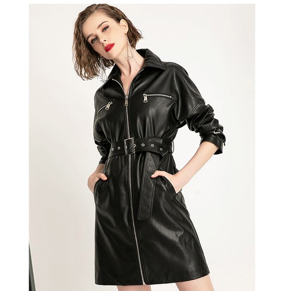 nerazzurri black zipper leather dress women with many pockets vintage elegant spring plus size midi dress women fashion 7xl cx200812
nerazzurri black zipper leather dress women with many pockets vintage elegant spring plus size midi dress women fashion 7xl cx200812