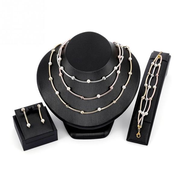 3pcs trendy women faux peal female alloy charm party dress jewelry set accessories, Black
3pcs trendy women faux peal female alloy charm party dress jewelry set accessories, Black