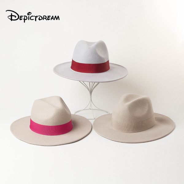 autumn winter fashion exquisite wool simple color multicolored decorative ribbon matching design wide fedoras hats for women men, Blue;gray
autumn winter fashion exquisite wool simple color multicolored decorative ribbon matching design wide fedoras hats for women men, Blue;gray