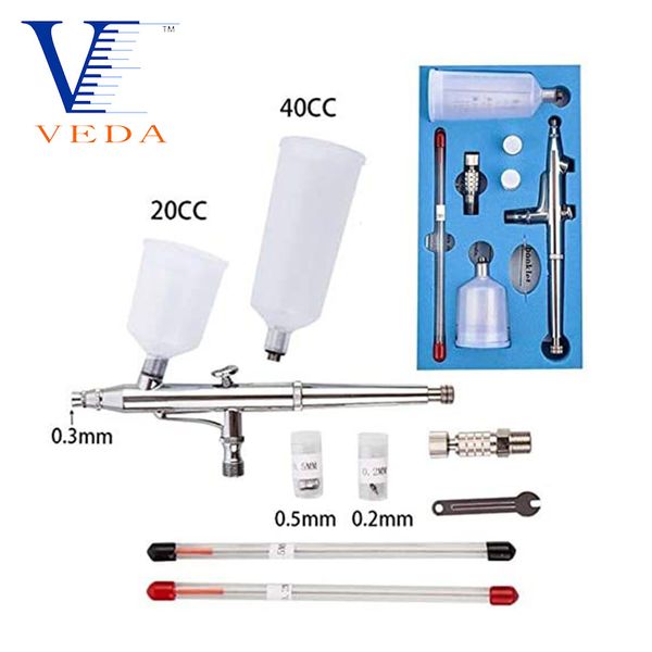 veda 0.2/0.3/0.5mm double action trigger airbrush sets with 2 cups spray gun model air brush kit for makeup nail tool tattoo art
veda 0.2/0.3/0.5mm double action trigger airbrush sets with 2 cups spray gun model air brush kit for makeup nail tool tattoo art