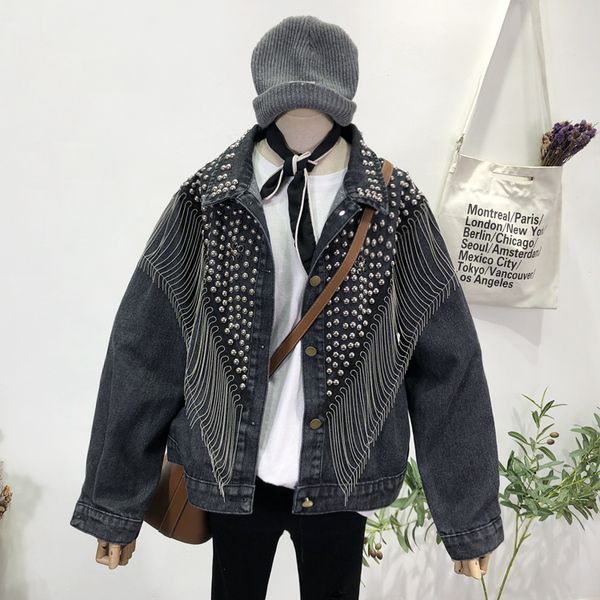 fashion rivet beading denim denim jackets female great quality tassel design single breasted outwear f1142 dropship, Black;brown
fashion rivet beading denim denim jackets female great quality tassel design single breasted outwear f1142 dropship, Black;brown