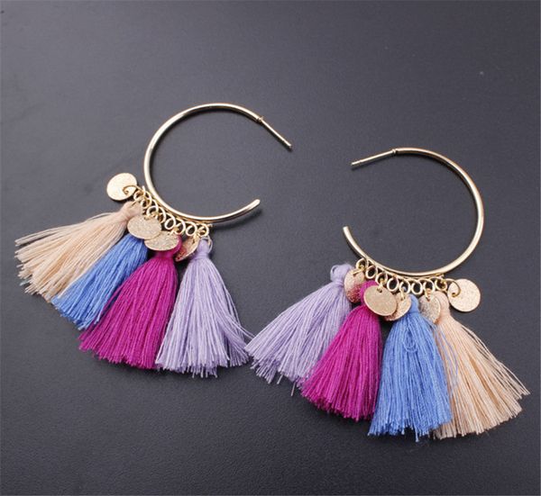 

Mayforest Hot Selling Ethnic Bohemia Drop Dangle Tassel Earrings for Women Long Rope Fringe Cotton Trendy Earrings Fashion Jewelry
