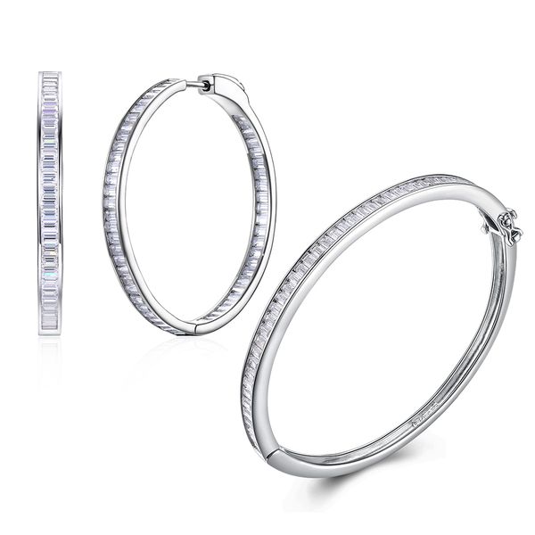 solid 925 sterling silver bangle+ hoop earrings set rectangle cubiz zirconia engagement wedding bridal anniversary jewelry sets
solid 925 sterling silver bangle+ hoop earrings set rectangle cubiz zirconia engagement wedding bridal anniversary jewelry sets