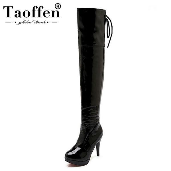 taoffen women knee boots fashion zipper lace up high heel winter shoes women warm fur platform long boots footwear size 33-43, Black
taoffen women knee boots fashion zipper lace up high heel winter shoes women warm fur platform long boots footwear size 33-43, Black