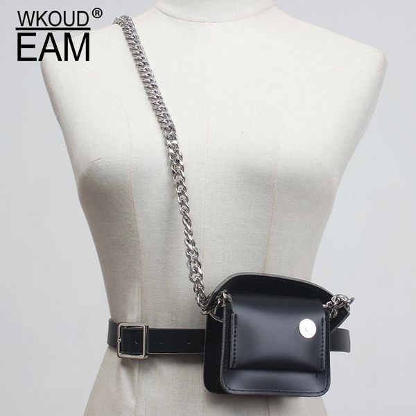 wkoud eam 2020 new metal chain pu leather belt bag for women fashion mini shoulder crossbody bag female packs tide pf758, Black;brown
wkoud eam 2020 new metal chain pu leather belt bag for women fashion mini shoulder crossbody bag female packs tide pf758, Black;brown