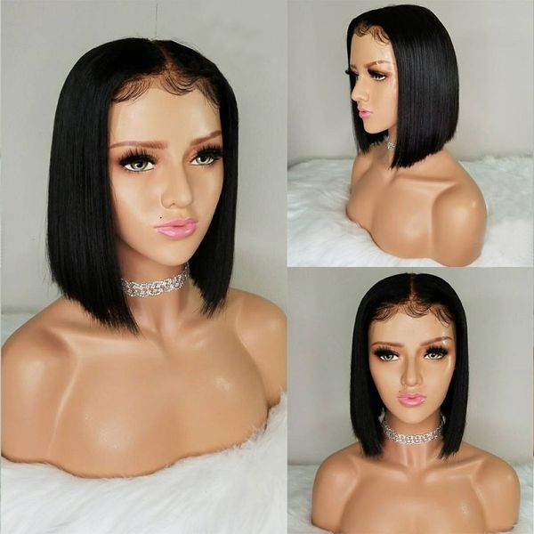 13x4 straight bob lace front wigs pre plucked bleached knots glueless remy brazilian short human hair wigs, Black
13x4 straight bob lace front wigs pre plucked bleached knots glueless remy brazilian short human hair wigs, Black