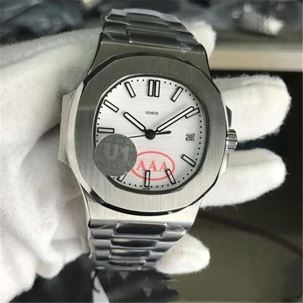 U1 Factory Mens Watch Nautiluss Movement Engraved PP White Dial Automatic Mechanical Stainless Steel Transparent Back Men Watches
U1 Factory Mens Watch Nautiluss Movement Engraved PP White Dial Automatic Mechanical Stainless Steel Transparent Back Men Watches