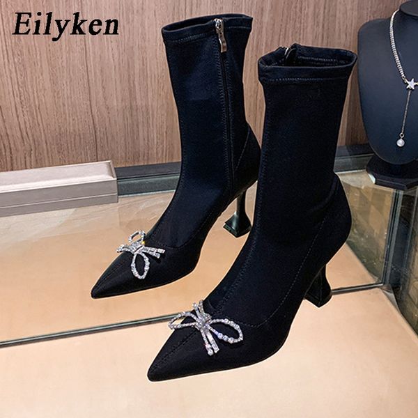 eilyken 2021 new stretch women ankle boots autumn winter comfortable heeled office lady shoes high heels sock boots 34-42, Black
eilyken 2021 new stretch women ankle boots autumn winter comfortable heeled office lady shoes high heels sock boots 34-42, Black