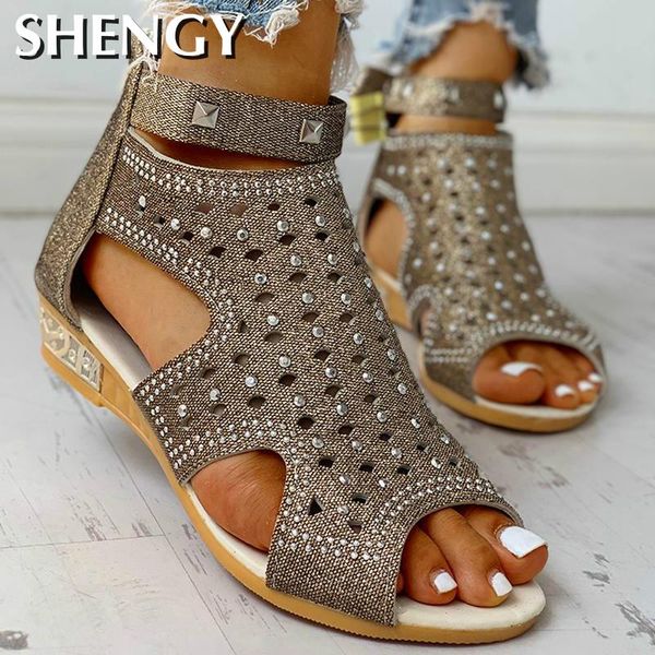 2020 women's wedge sandals ladies fish mouth hollow roma summer shoes fashion casual non-slip crystal bling footwear, Black
2020 women's wedge sandals ladies fish mouth hollow roma summer shoes fashion casual non-slip crystal bling footwear, Black